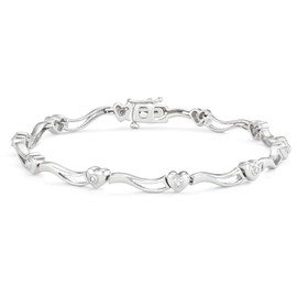 Hdiamonds Sterling Silver Diamond Heart Bracelet