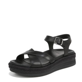 Vionic Women's Mar Sandal, Black Leather, 7