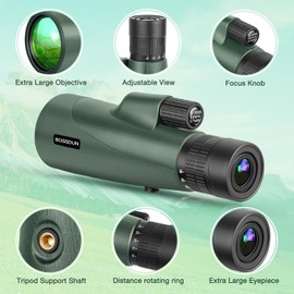Zoom Monocular Telescope, High Performance Monocular Telescope for Smartphone with Tripod, HD Monocular for Adults, Larger Vision Monocular for Hiking, Hunting, Stargazing, Bird Watching (Green)