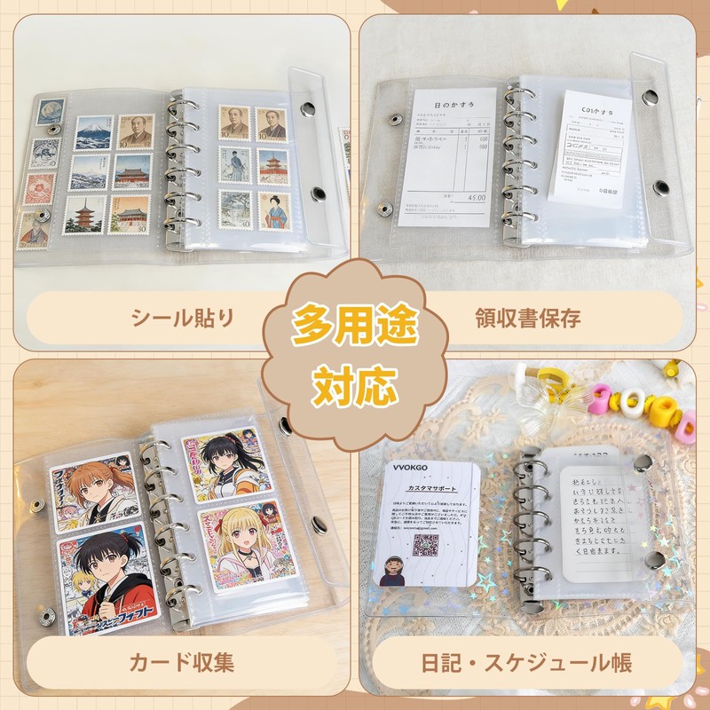 VVOKGO A6 Size Sticker Book for Girls 6 Holes Binder