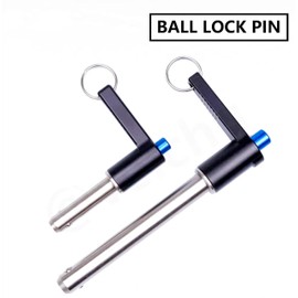 NRC&XRC Stainless Steel Quick Pull Pins Self-Locking with L-Handle Ball Lock Pin/ Push Pin/ Quick Release pin with Lanyard Cable (1, Dia:6mmX60mm Length)
