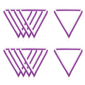 PATIKIL Award Ceremony Collars with Snap Clips, 10 Pieces Polyester Striped Medal Ribbons for Competitions Sports Meeting Sports Party Purple White