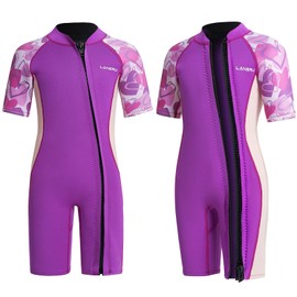 Lansru Children's Wetsuit - 2.0 mm Short Neoprene for Boys, Pioneer Wisconsin Full Zip, UV Protection, Thermal Wetsuit for Surfing, Swimming and Diving