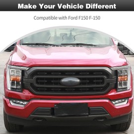 CheroCar for F150 Emblem Cover Trim,Logo Back Badge Decoration Cover Trim Compatible with Ford F150 F-150,Carbon Fiber