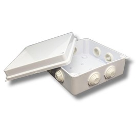 Lumonic Junction Box White 150 x 150 x 70 mm with 8 Openings I Surface-Mounted Junction Box IP65 I Connection Box, Terminal Box, Junction Box for Indoor and Outdoor Use