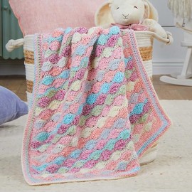 Herrschners Cotton Candy Waves Blanket Crochet Kit