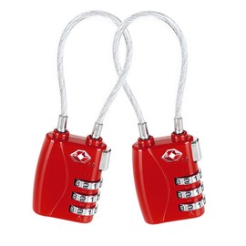 Candado para maletas Rojo aprobado por la TSA (2 piezas) / Set de dos candados para maletas/ crea tu propia combinación, perfecto para lockers del gimnasio, escuelas, maletines, equipaje, caja de herramientas y más!