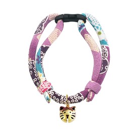 PetSoKoo Cat Collar with Kitty Face Bell. Cute Japan Chirimen Kitten Collar. Soft & Lightweight.