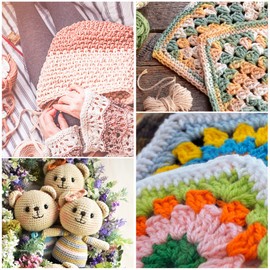 Abizarch Crochet Hooks Kit with Storage Case, Ergonomic Knitting Tools, Blunt Needles, Stitch Markers, DIY Hand Knitting Craft Art Tool Set for Beginners