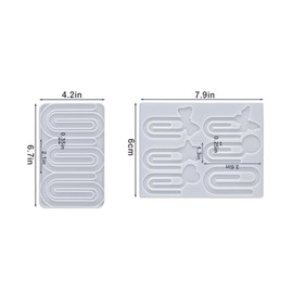 Aotunbey, 2 Pack Resin Paperclip Shape Bookmark Silicone Mold 9-Cavity for DIY Book Lovers