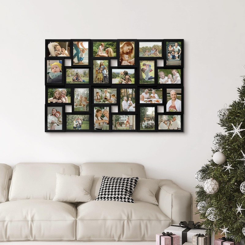 J.M.Deco Collage Picture Frames for Wall 24 Slots, Large Photo