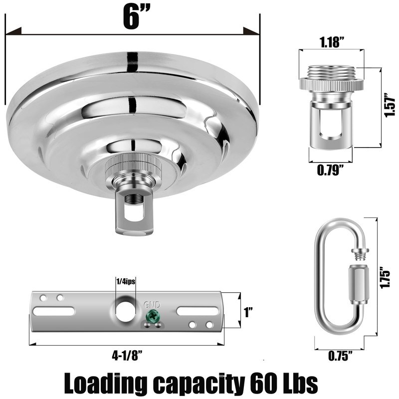 MAYOMAJO 6 Inch Light Canopy Kit with Heavy Duty, Replacement