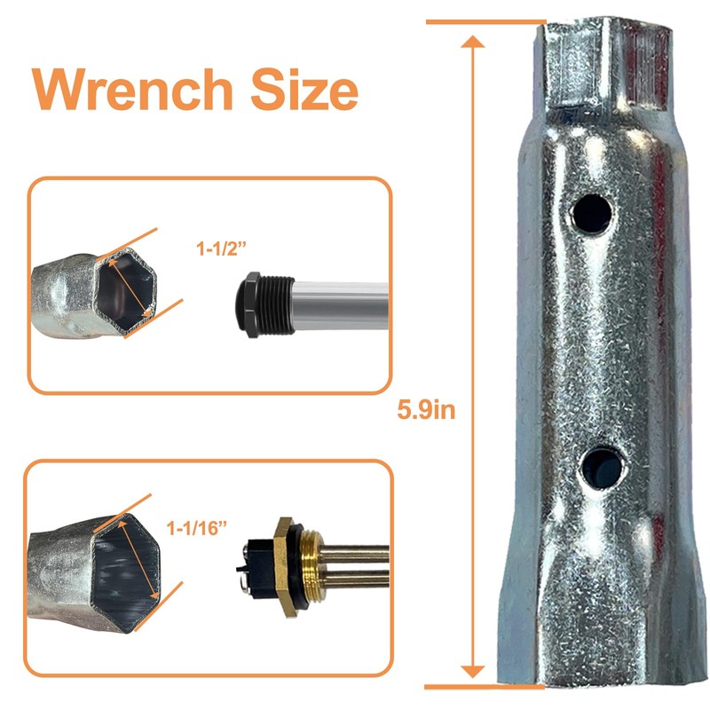 Dgqtrx Upgraded Titanium 520900 RV Water Heater Element with Wrench
