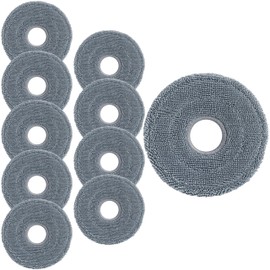 10Pcs Microfiber Vacuum Robot Mop Pads,Compatible Roborock Qrevo Series/Dreame X+L Series/Ecovacs Deebot Series,Suitable for The Installation Bracket of Most Robot Disc Mop,Reusable and Durable