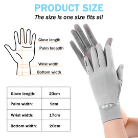 Kaslaider 2 Pairs of Women Sun Protection Gloves, Touch Screen Sunscreen Mittens, Women UV Resistant Cool Ice Silk Gloves in Summer for Cycling Driving Travel Golfing Running