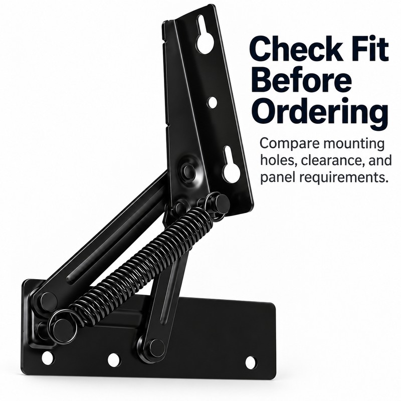 2-Pack 80° Spring-Assisted Lift-Up Hinges for Cabinet Doors & Furniture