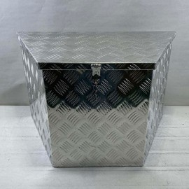 34"x17.3"x19" Inch Aluminum Diamond Plate Tongue Box Tool Chest, Waterproof Under Truck Storage for Pick Up Truck Bed, RV Trailer, Tread ,ATV with Lock and Keys