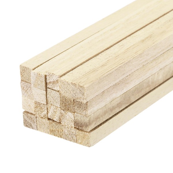 MECCANIXITY Square Wooden Sticks, 20"x1/8"x1/8" Dowel Rod Unfinished Hardwood Stick