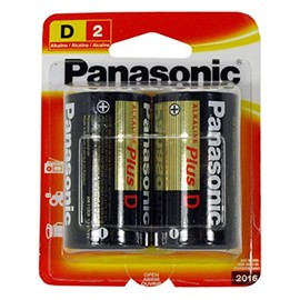 Panasonic Alkaline Plus Batteries, D Size, Pack of 2 Count Batteries