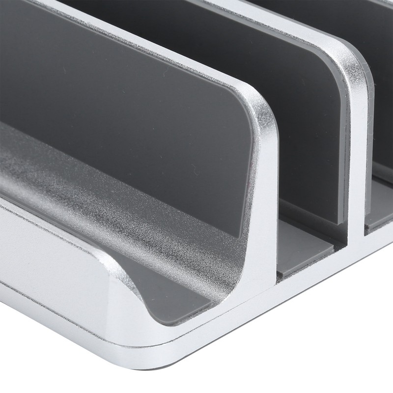 Laptop Organizer Aluminum Alloy Vertical Stand Adjustable Dual Slot for