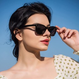 LAMBBAA Sunglasses Vintage Square for Men and Women Protection Outdoor Shades 1 Pack (Tortoise,No Magnification)