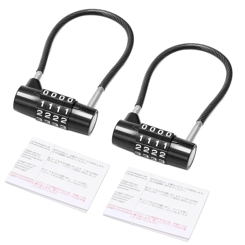 AMIR Long Shackle Combination Lock, 4 Digit Combination Padlock with