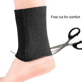 Elastic Ankle Brace Compression Sleeve Injury Recovery Professional Sleeves to Support Wrap Heel Sleeves to Protect Joint Pain (Black)