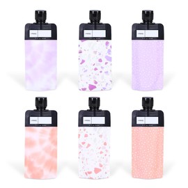 6 Pcs Leak Proof Refillable Compression Bag, 90ml Colorful Leak Proof Refillable Squeeze Pouches Travel Pouches, Refillable Travel Pouches Proof Squeeze for Shampoo Conditioner Lotion Soap Hand Soap