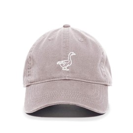 Goose Baseball Cap Embroidered Cotton Adjustable Dad Hat Light Grey