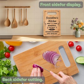 Gifts for Grandma from Grandkids - Wooden Cutting Boards for Kitchen Use & Wall Decorations, Grandmother Birthday Present Idea