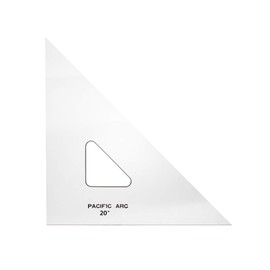 Pacific Arc Drafting Triangle, 20-inch, 45/90 Degrees, Clear Acrylic