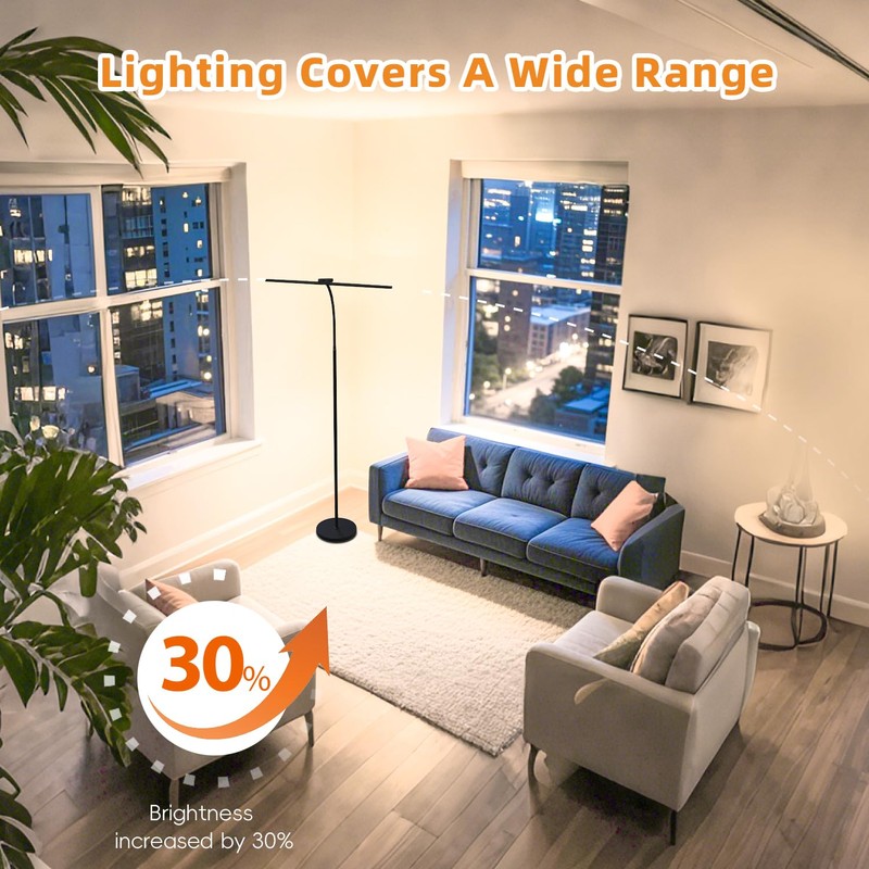 StarMoitic 24W/2400LM Dual Head LED Floor Lamp for Office, Ultra