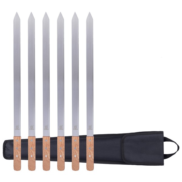 GrillBee Kabob Skewers 23 inch Long and 1 inch Wide