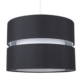 MiniSun Modern Large 2 Tier Black & White Cylinder Ceiling Pendant Light Shade