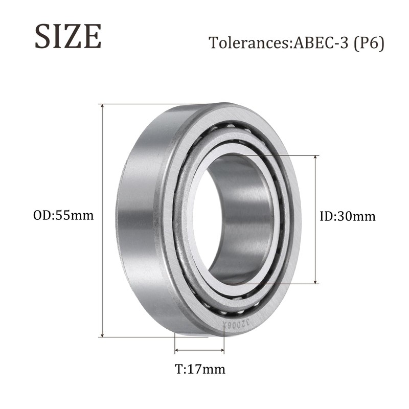 sourcing map 32006X Tapered Roller Bearing Cone and Cup, 30mm