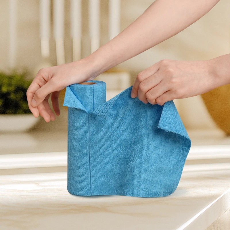 20x20cm Roll Microfiber Wipes Reusable Dry Wet Use Soft Touch