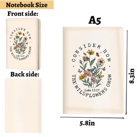 Beige Christian Hard Shell Journal Notebook, Bible Verse Gifts for Women, College Ruled Notebook, Inspirational Hardcover Notebooks, Journals for Writing Planner Note Taking 200 Sheets (5.8 x 8.3)-1