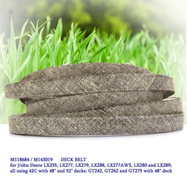 (B62) 0.625x65inch Lawn Mower Deck Belt Replacement V-Belt 754(954)-0350 M118684 M143019 Compatible for John Deere