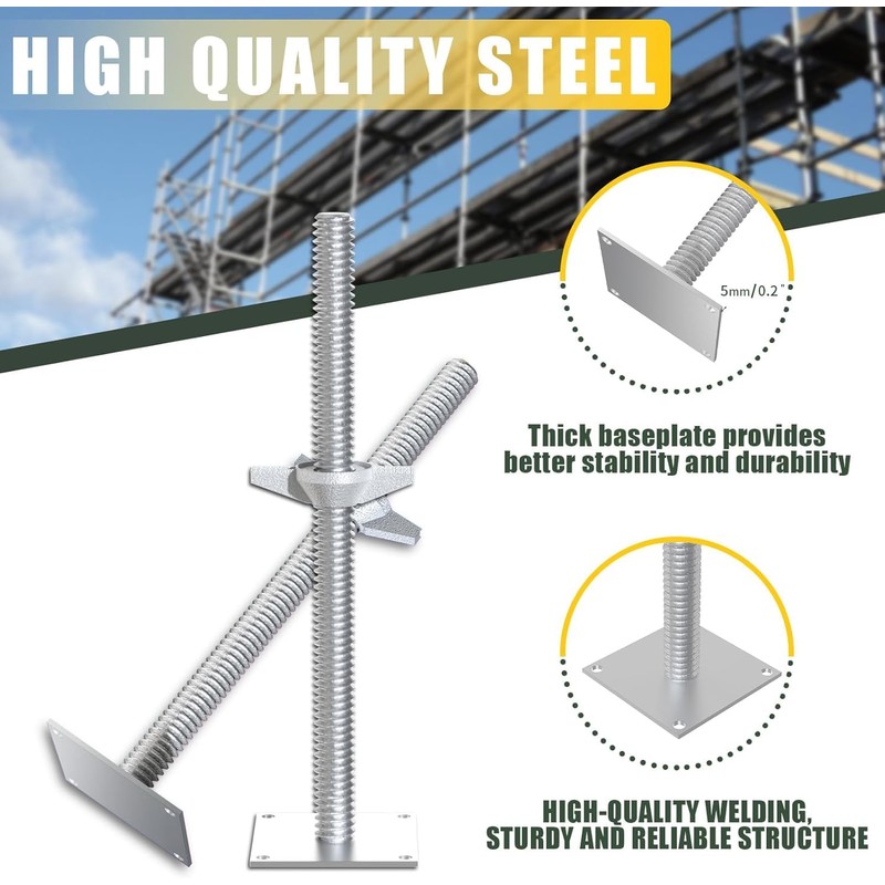 Noliven 4 Pack Screw Scaffolding Jack, 24" Adjustable Scaffold Leveling