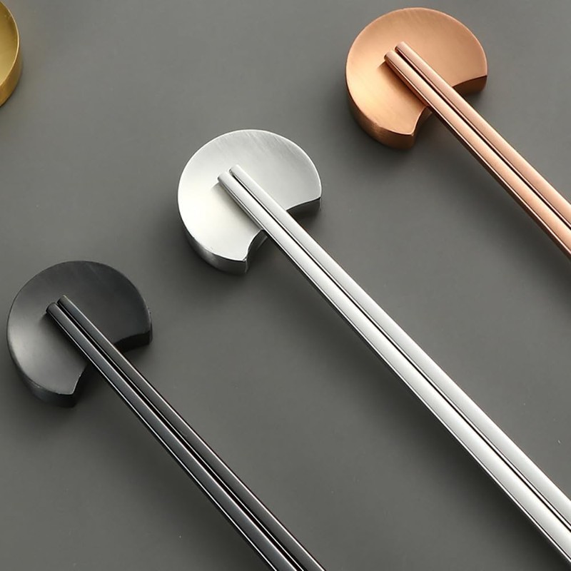 JORICUTY 2-Piece Stainless Steel Chopsticks Rest Cutlery Rest Chopsticks Pillow
