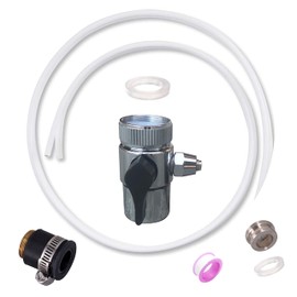 EZRODI Chrome Faucet Adapter Kit - Female M22x1 Thread with Aerator, Kitchen Faucet Diverter Attachment (3/8" O.D RO Tubing Outlet, One-Way Valve Kit)