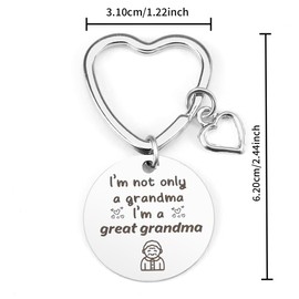BOMEON Grandma Gifts, Gifts for Grandma, Grandma Keyring, Grandma Birthday Gifts, Great Grandma Gifts, Christmas Gifts for Grandma, Best Grandma Gifts, Grandma Christmas Gifts