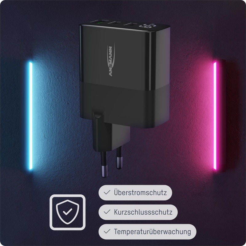 ANSMANN 3-Port USB Charger with up to 65 W/Power Delivery