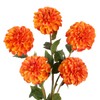 IPOPU 5 Pcs Orange Artificial Dahlia with Stem 27” Silk