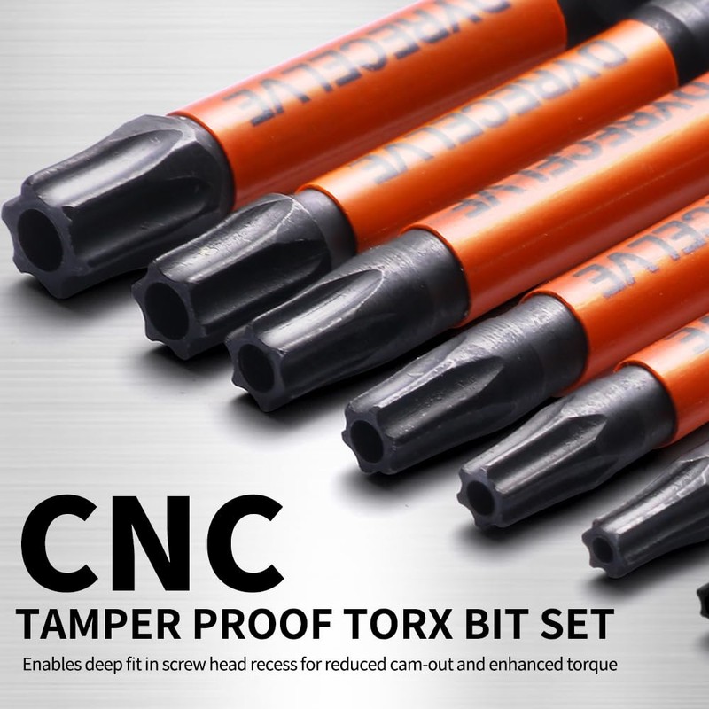 Impact Security Torx Bit Set 6-Inch Long (8-Pack T8-T40), S2