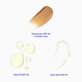 Supergoop! Destination Glow - Includes 3 Travel-Sized Glowy SPF Favorites: Glowscreen SPF 40, Glow Stick SPF 50, and Glow Oil SPF 50