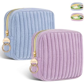 2 bolsas de almacenamiento para tampones, bolsas higiénicas para compresas sanitarias, bolsa de tela no tejida, organizador de viaje, bolsa de emergencia, escuela, niña, primer período, set de regalos