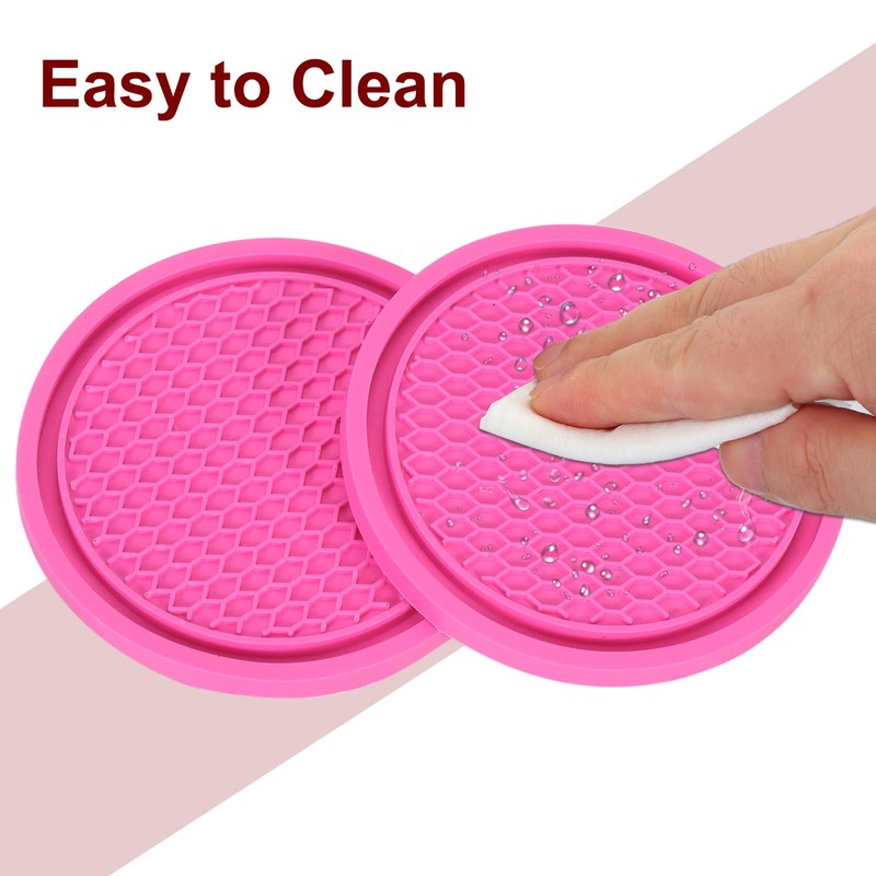 sourcing map Car Cup Coasters Universal PVC Car Cup Mats