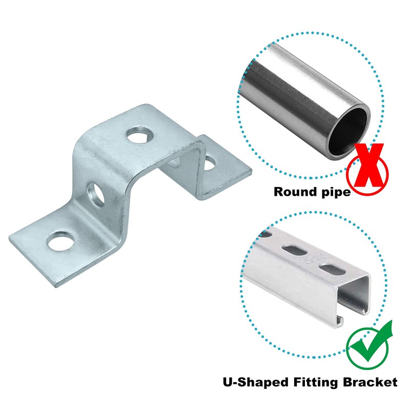 heneng 6 Pcs 5 Hole U Shaped Fitting for 1-5/8"