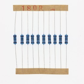 HUABAN 100 Pieces 0.5 Watts 1/2W 180R 180 Ohm 1% Metal Film Resistor